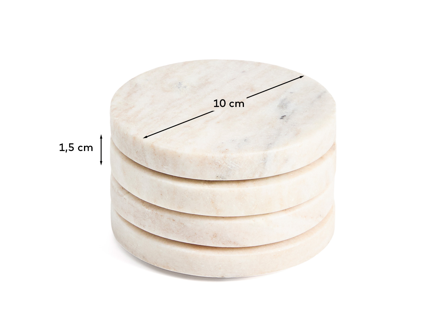 Набор Nuvir из 4 подставок из бежевого мрамора La Forma 445221