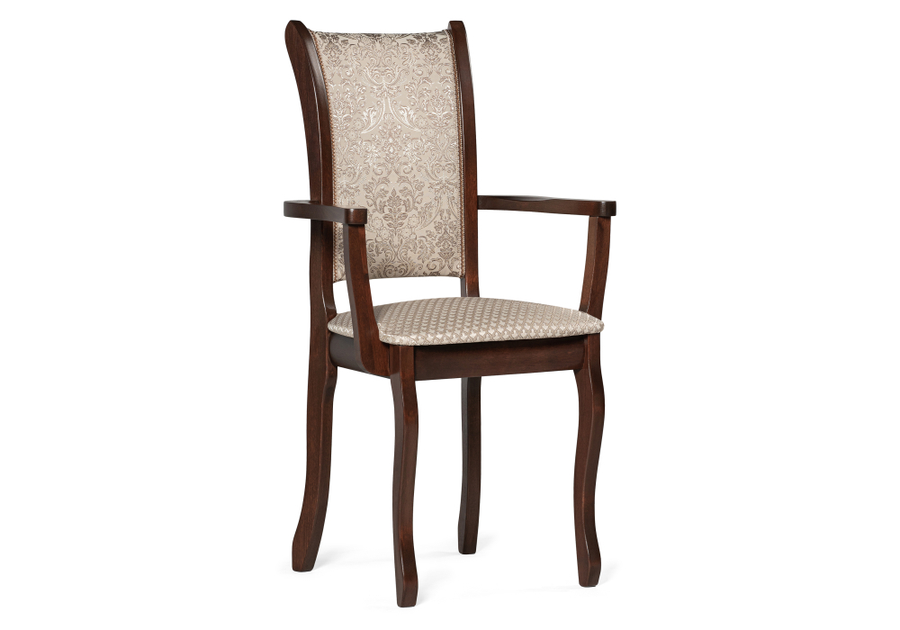 Стул деревянный Woodville Вилмот темный орех / бежевый 527064