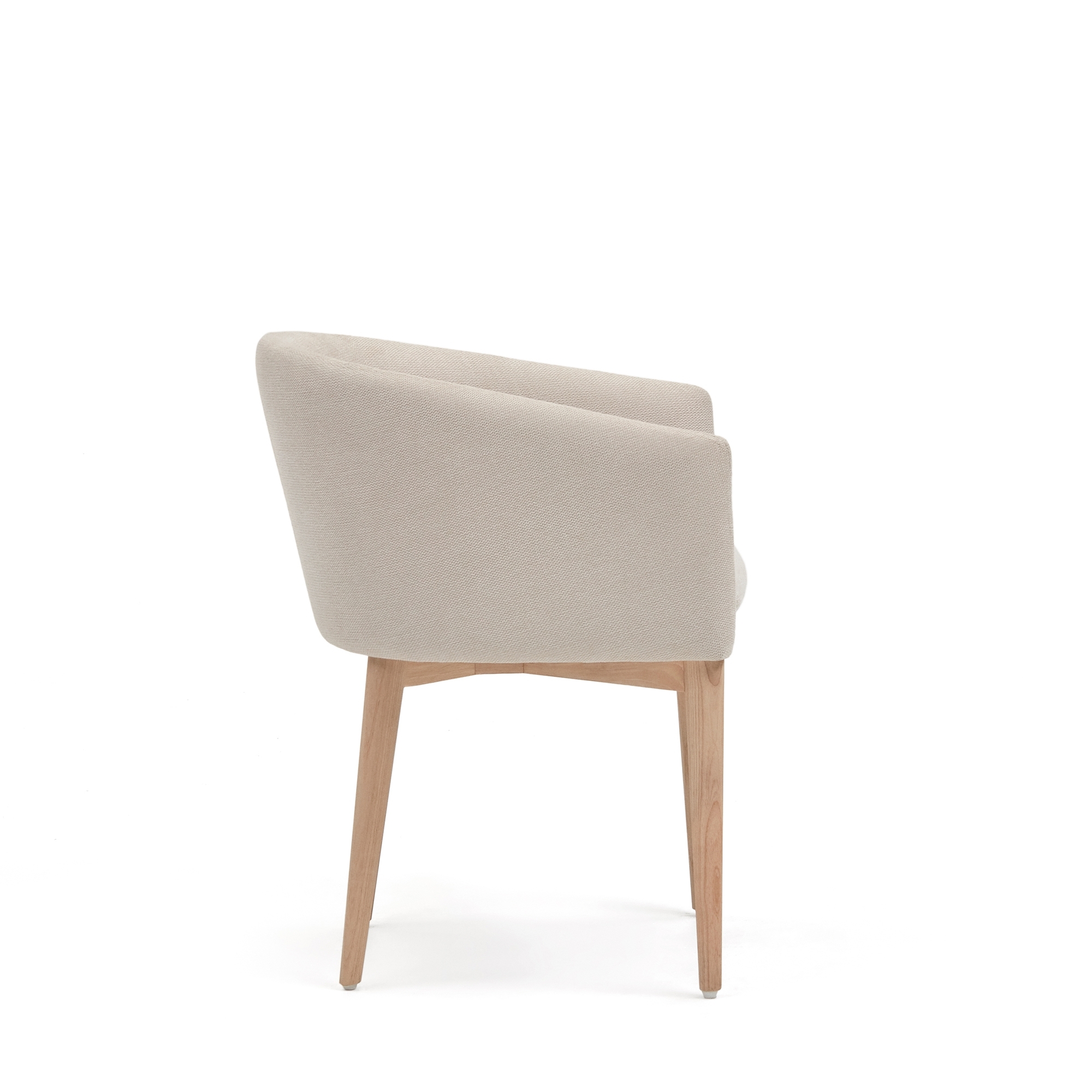 Harlan Бежевый стул из синели с ножками из массива ясеня La Forma (ex Julia Grup)