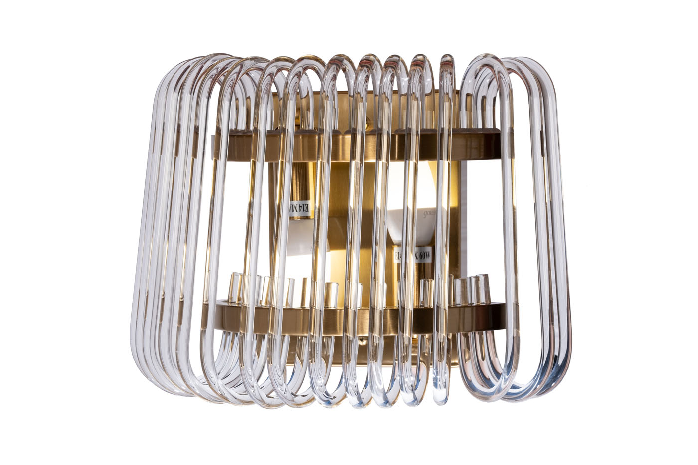 Бра латунь/стекло прозрачное Garda Decor 92EL-YG60833-2W