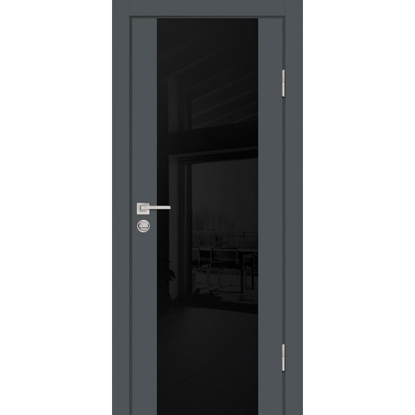 Межкомнатная дверь Graf P-7 черный лакобель Графит (2000 х 900)