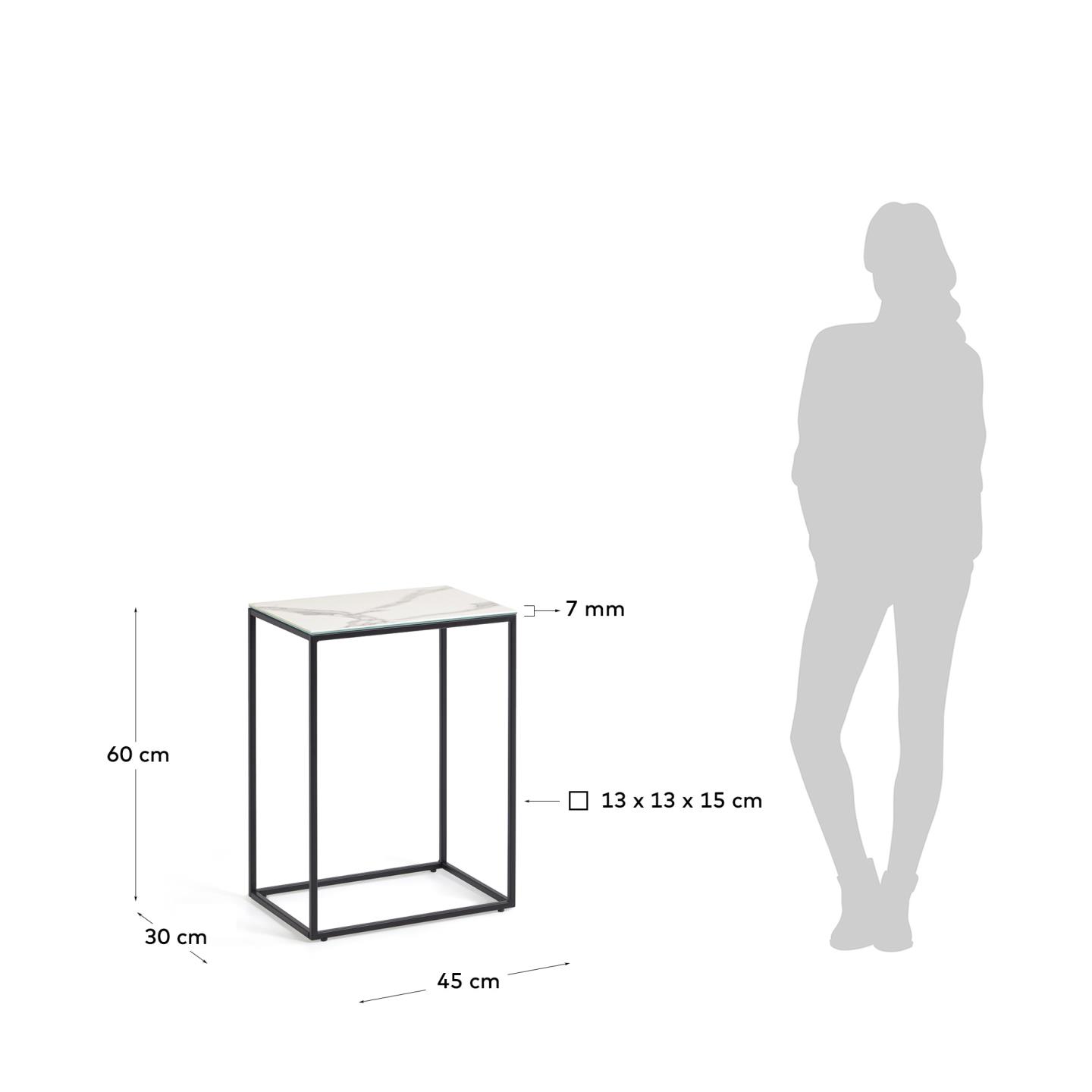 Журнальный столик Rewena с керамической столешницей 45 x 30 см La Forma (ex Julia Grup)