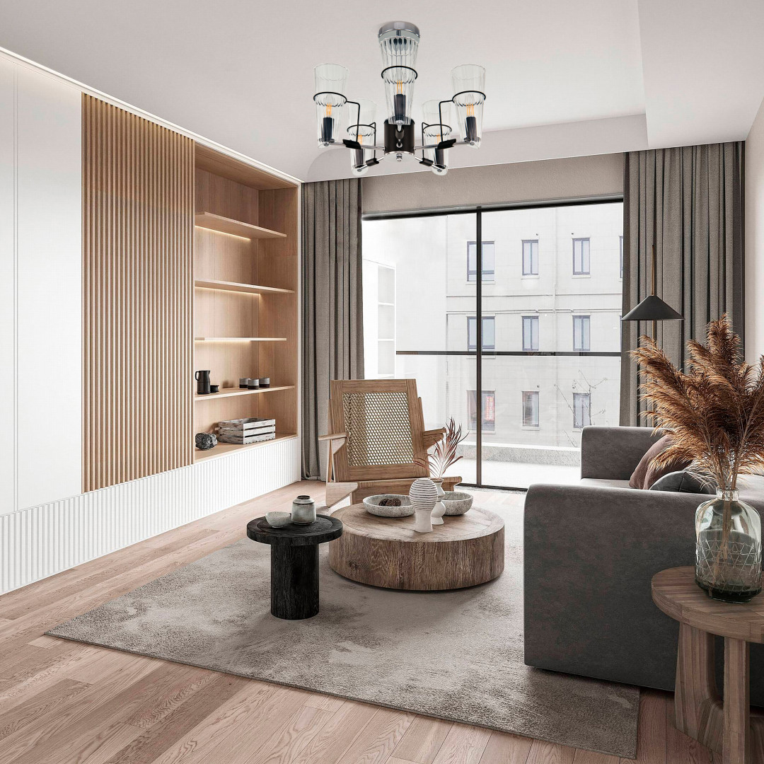 Люстра с плафонами 328107/5 CR.BK Arte Milano