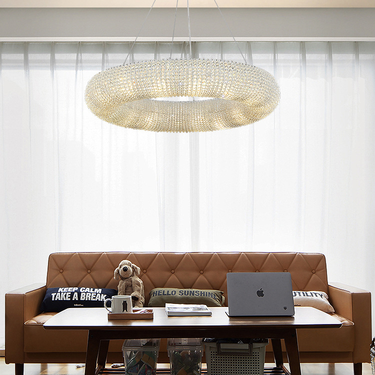 Подвесной светильник Crystal Halo D120 Gold by ImperiumLoft