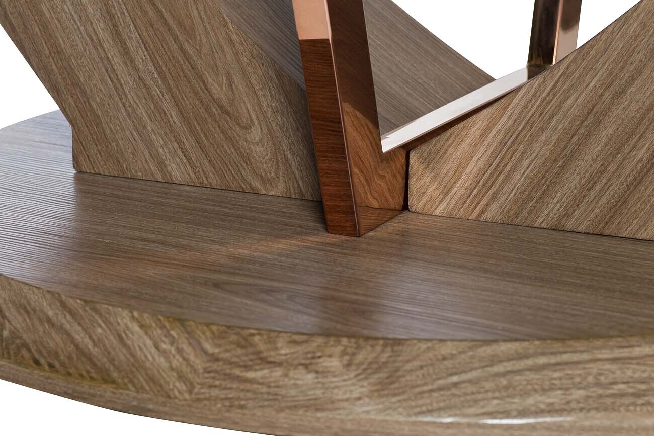 Стол обеденный со стеклом круглый Garda Decor 30F-908