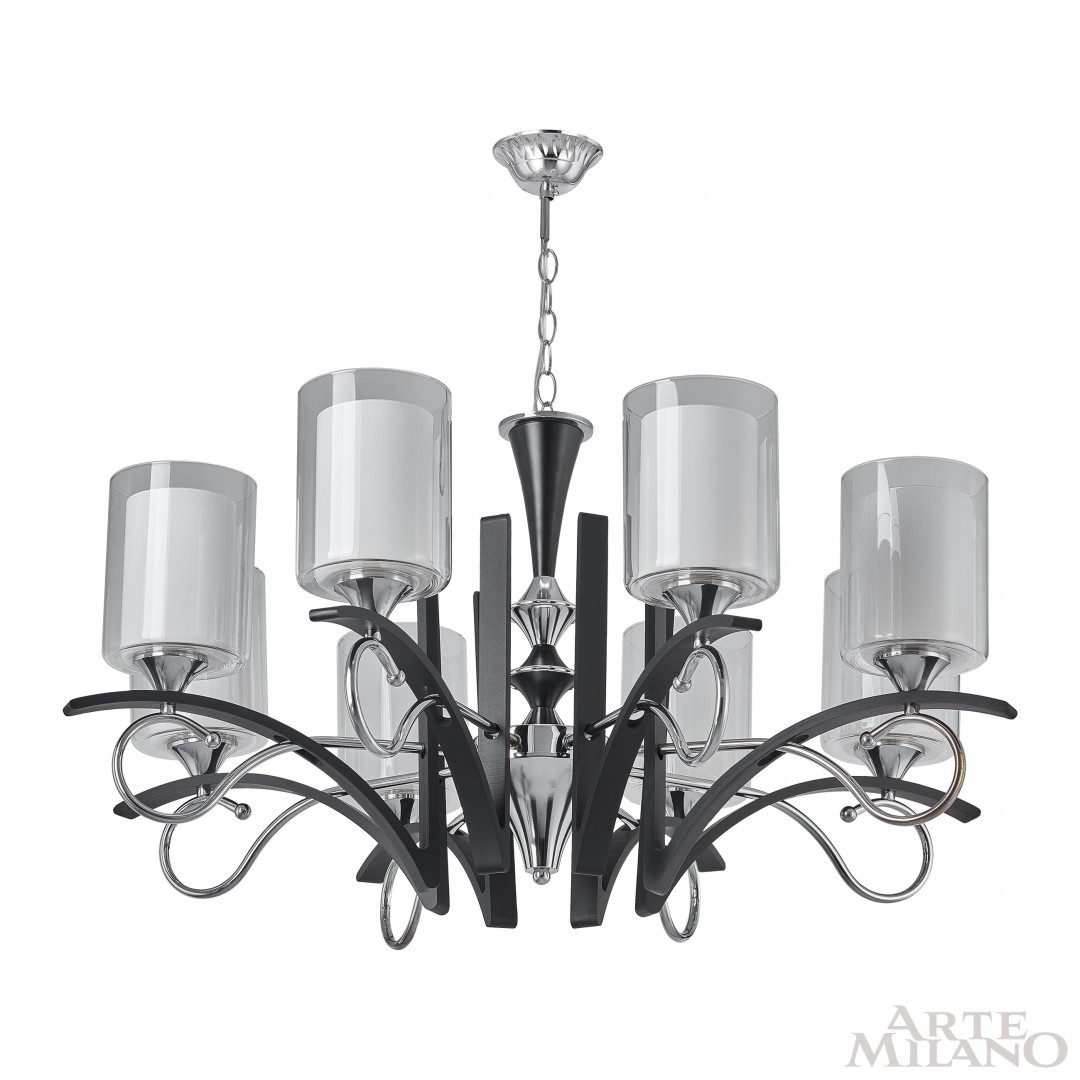 Люстра подвесная с плафонами 309167/8 Bk/Ni Arte Milano