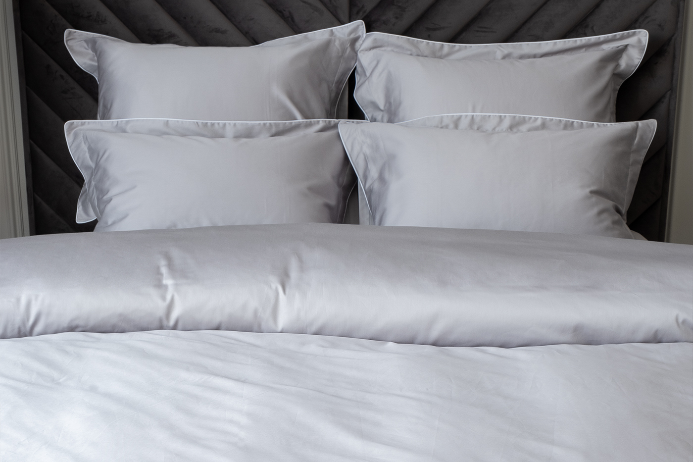 Пододеяльник сатиновый Мечты 215х150см серый Garda Decor 130HB-DC215150 -POD MECH SER