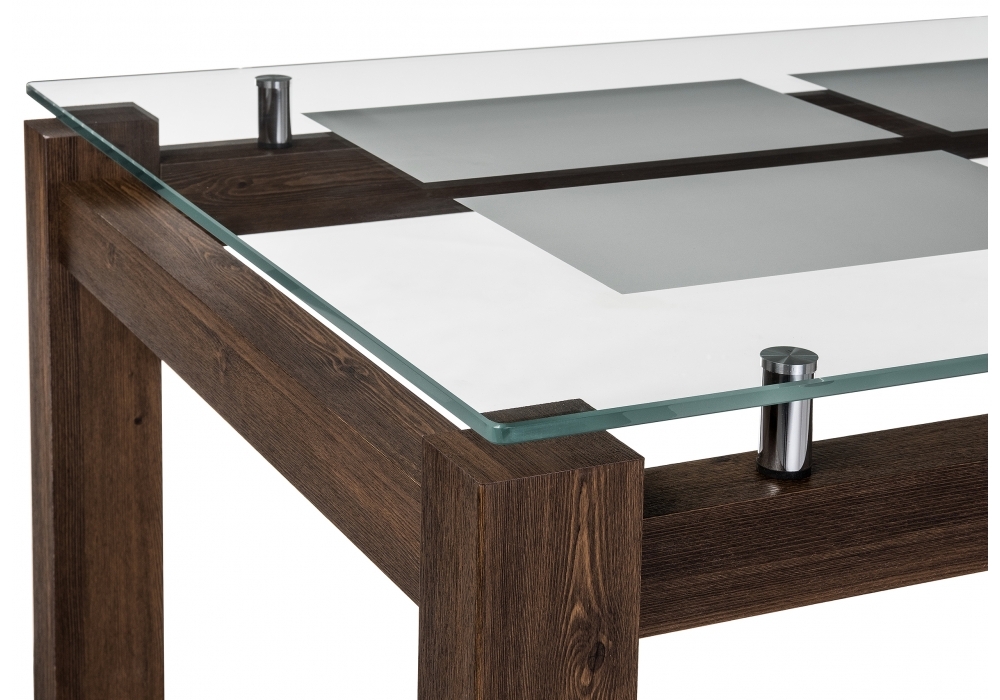 Стол стеклянный Woodville Бран кантри орех 462084