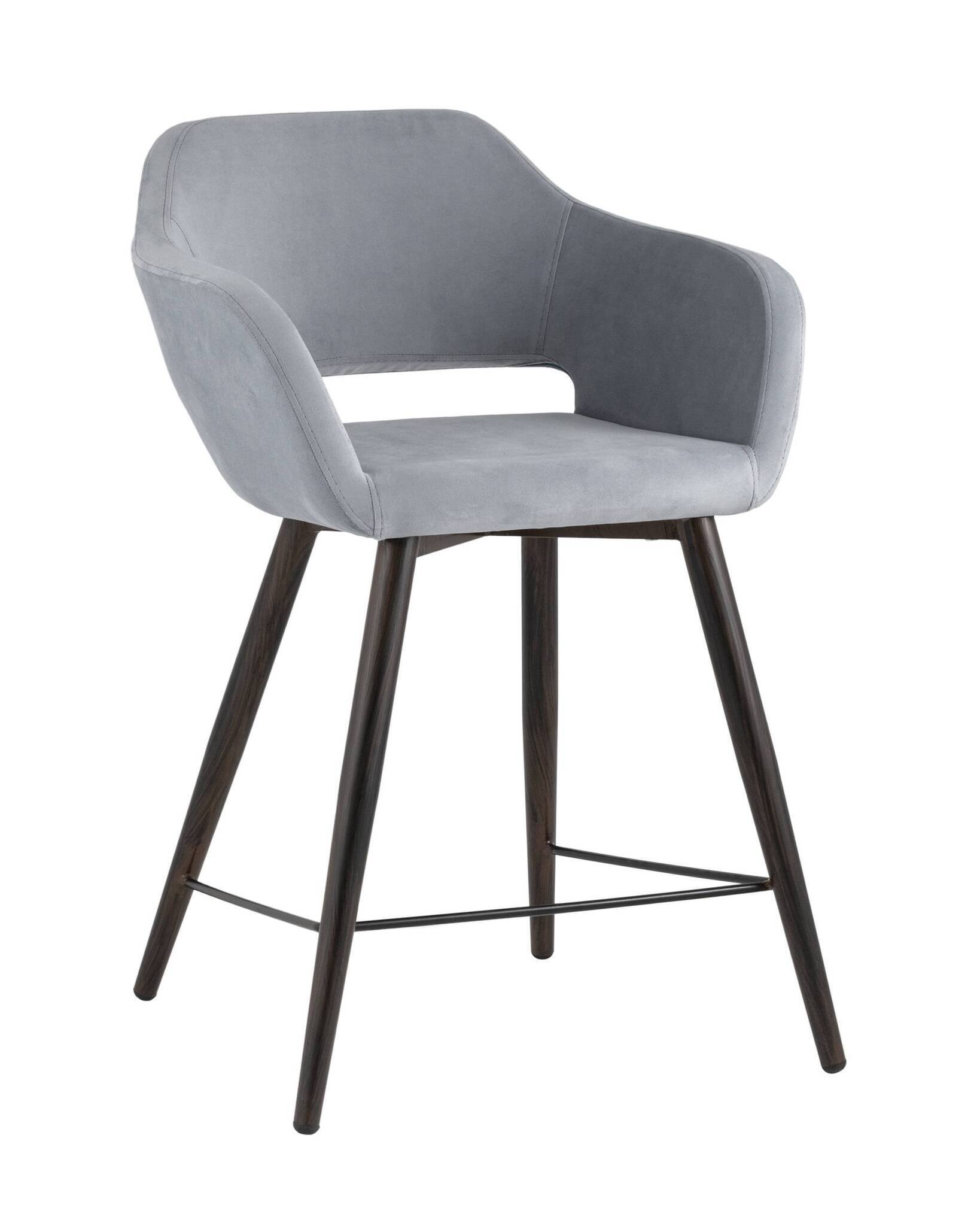 Стул полубарный Саймон велюр серый Stool Group