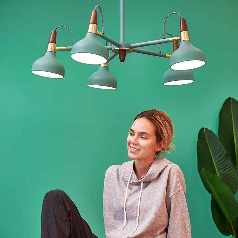Люстра на штанге OPLAND A 5 lamps White by ImperiumLoft