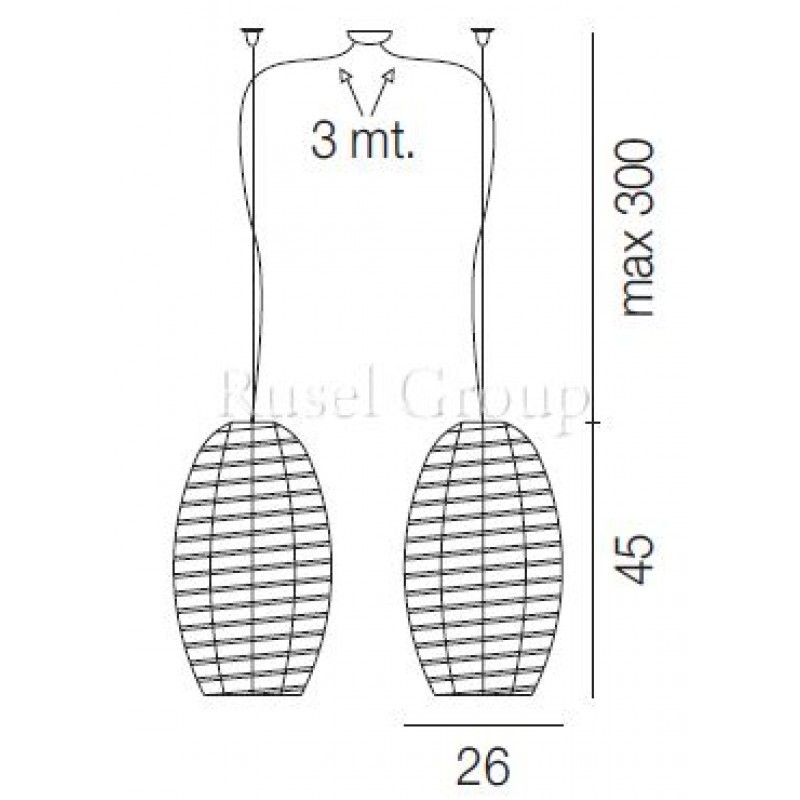 Подвесной светильник Vistosi YUBA SP 26 D2