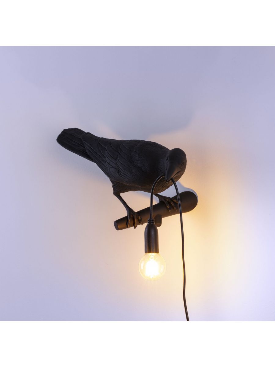 Уличный светильник Seletti Bird Lamp Black Looking Right 14728