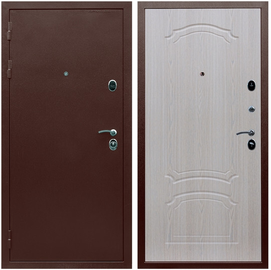 Дверь входная Graf Люкс ТП-70 Антик медь / МДФ 6 мм ФЛ-140 Дуб беленый