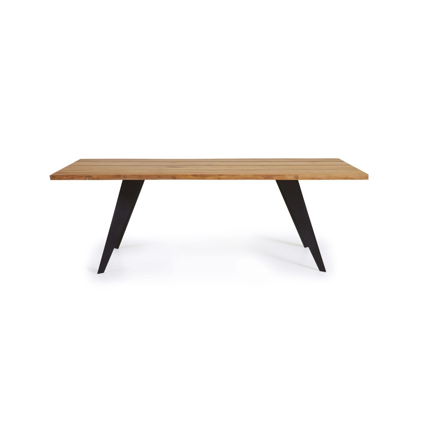Koda Стол из дубового шпона с натуральной отделкой и стальными ножками с черной отделкой 160 x 90 см La Forma (ex Julia Grup)