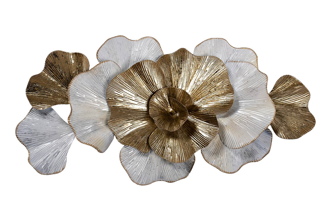 Декор настенный "Цветы" бело-золотой Garda Decor 37SM-0659