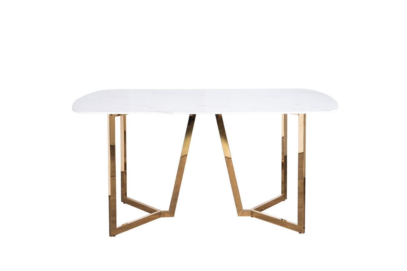 Стол обеденный белый/золото Garda Decor 47ED-20501