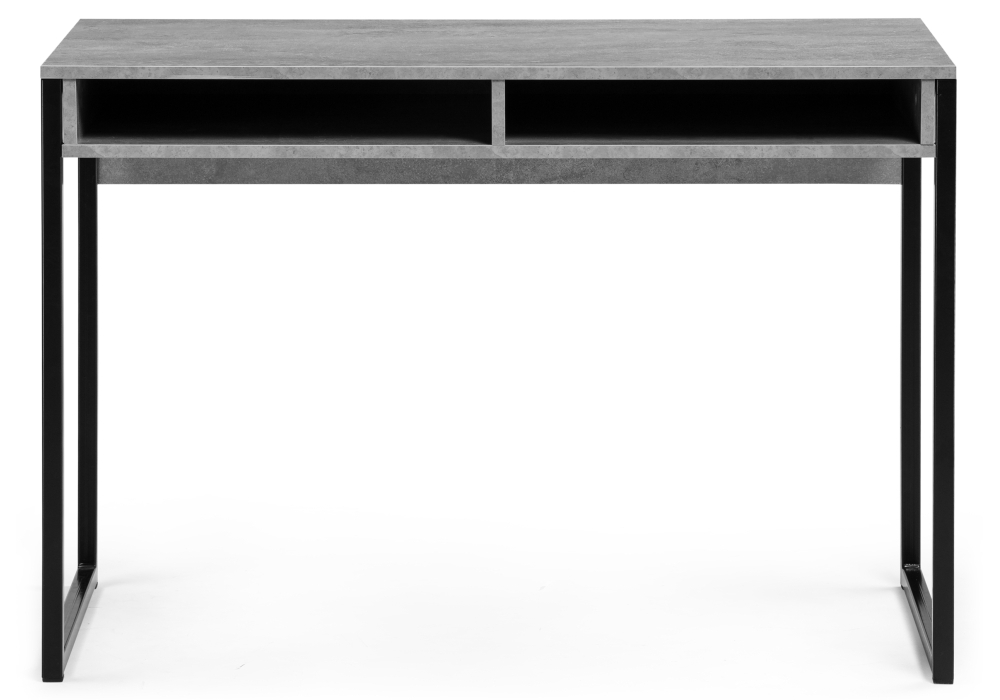 Стол Woodville Леон Лофт бетон / матовый черный 489682