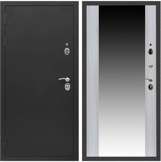 Дверь входная Graf Люкс ТП-70 Черный крокодил / МДФ 16 мм СБ-16 Сандал белый