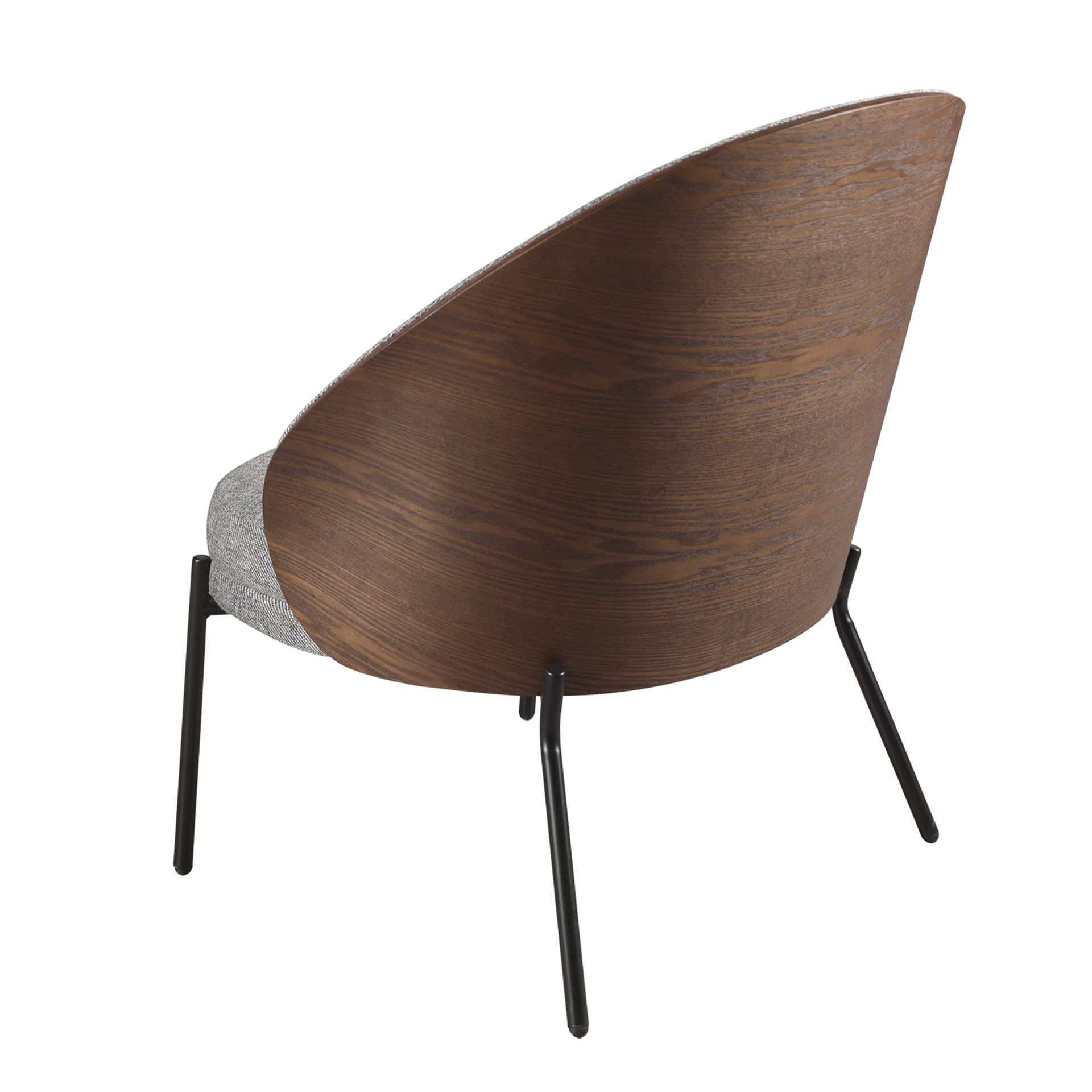 Кресло 5184 из серой ткани и орехового шпона Angel Cerda