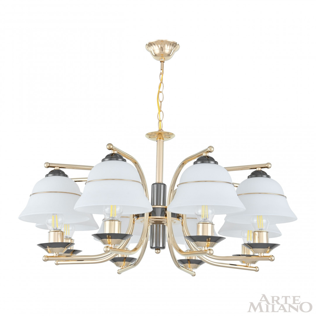 Люстра подвесная с плафонами 301240/8 Bk/Gd Arte Milano