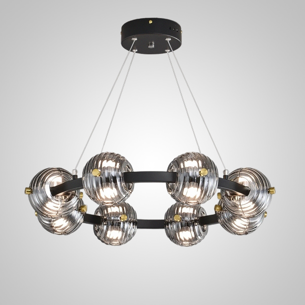 Кольцевая люстра SEMUND D60 Black by ImperiumLoft