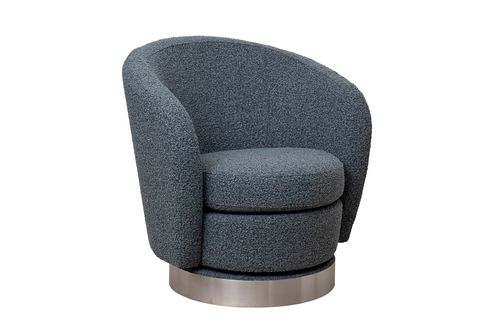 Кресло вращающееся букле серое Garda Decor Napoli-Orso Mare