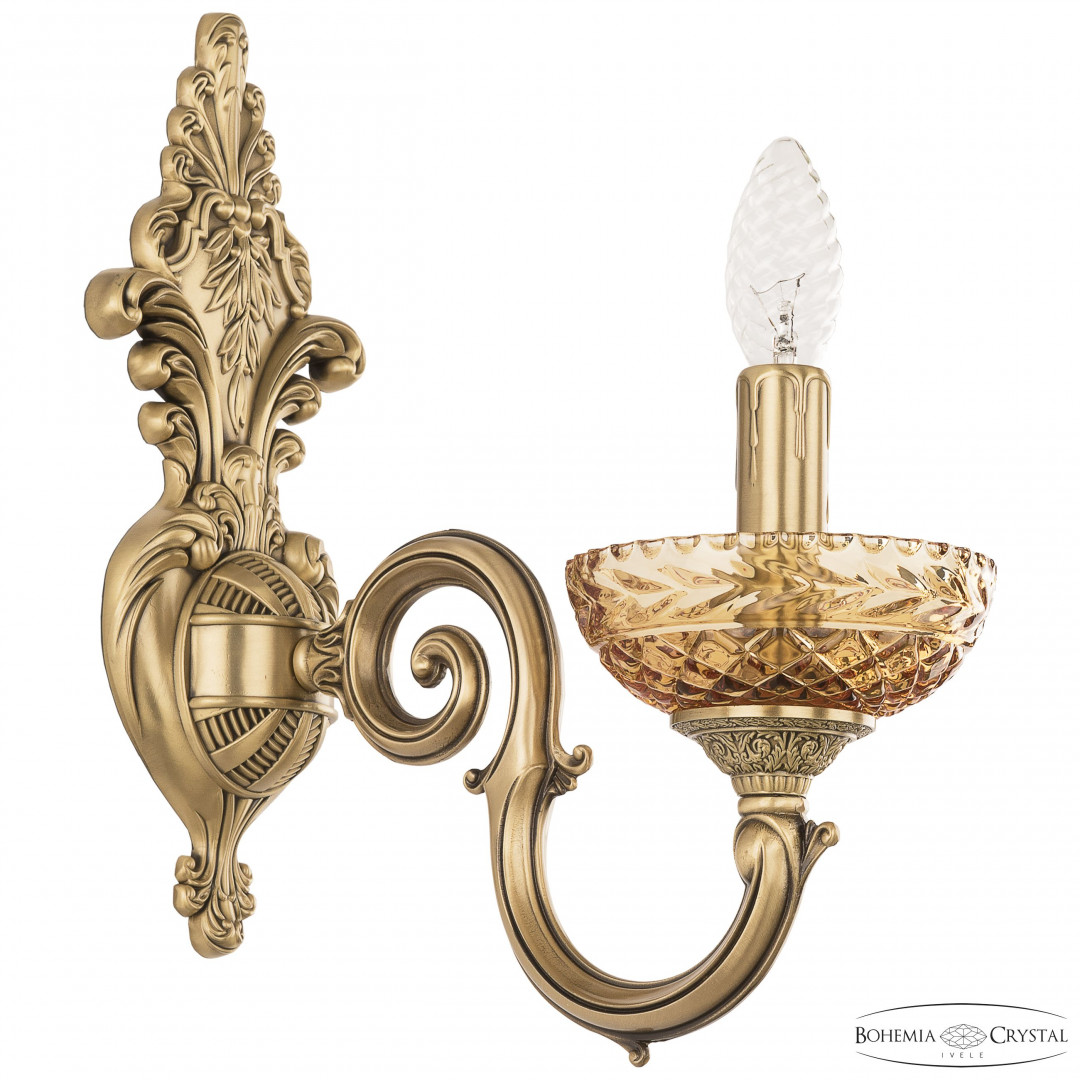 Бра бронзовые с хрусталём 7203B14/1/175 FP P Amber/M-1F