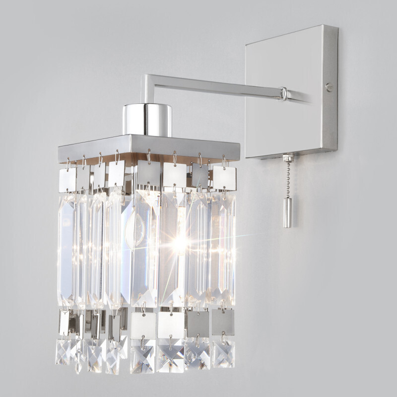 Бра Eurosvet 10100/1 хром/прозрачный хрусталь Strotskis