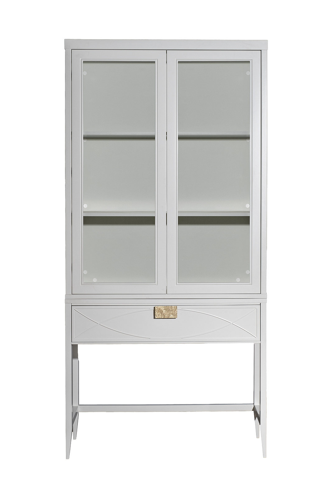 Шкаф-витрина 2 стеклянных фасада с консолью с 1-м ящиком Garda Decor 151SV-000024