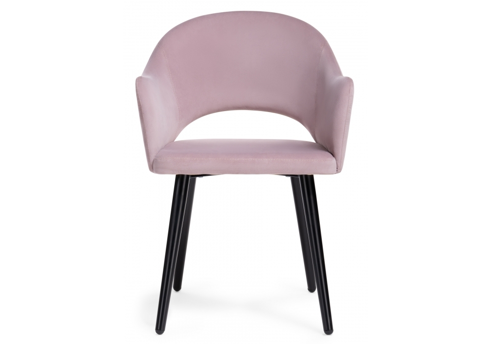 Стул Woodville Апри микровелюр розовый / черный глянец 464179