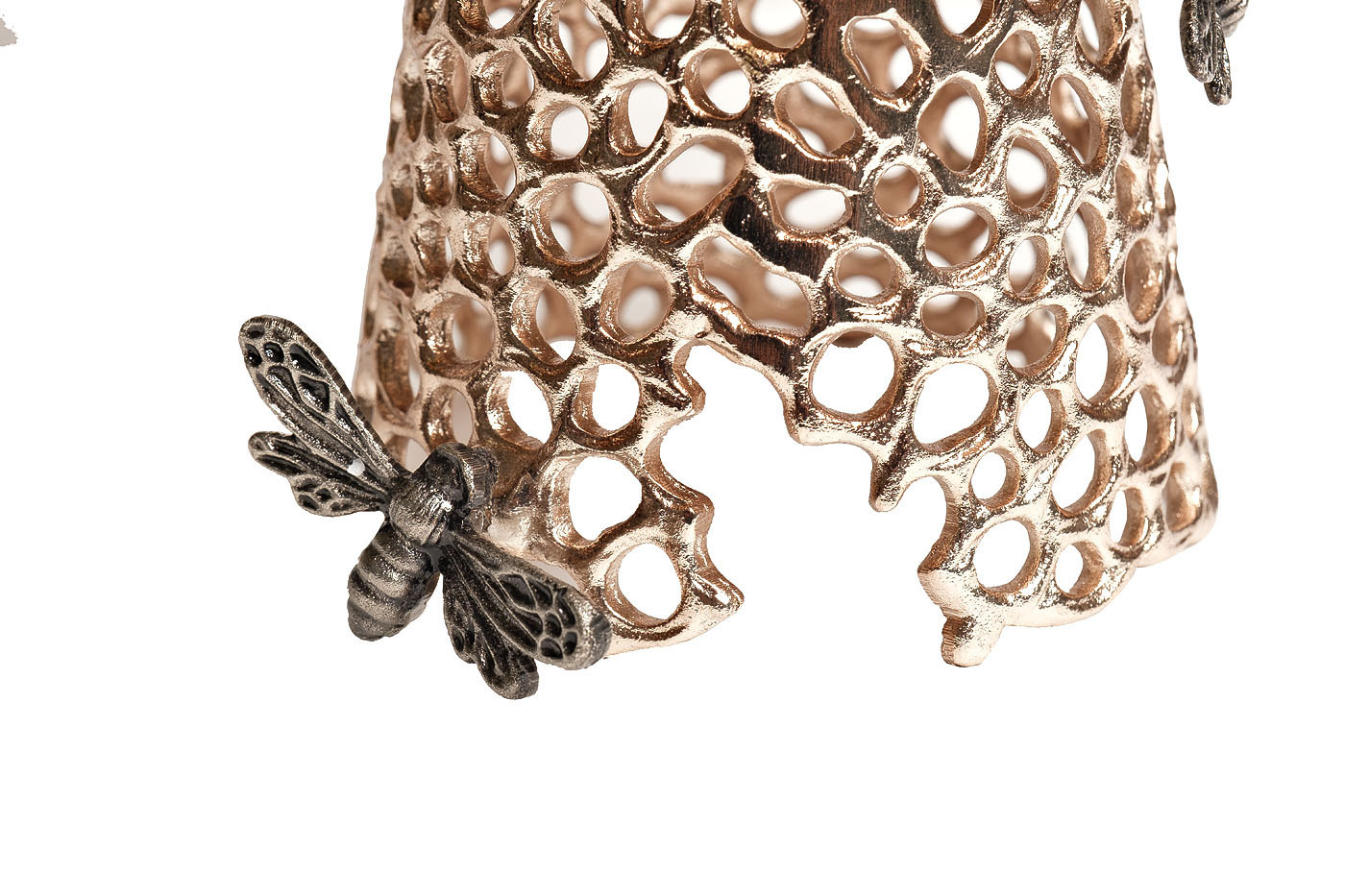 Блюдо декоративное "Соты" черное стекло/золото Garda Decor 69-219053