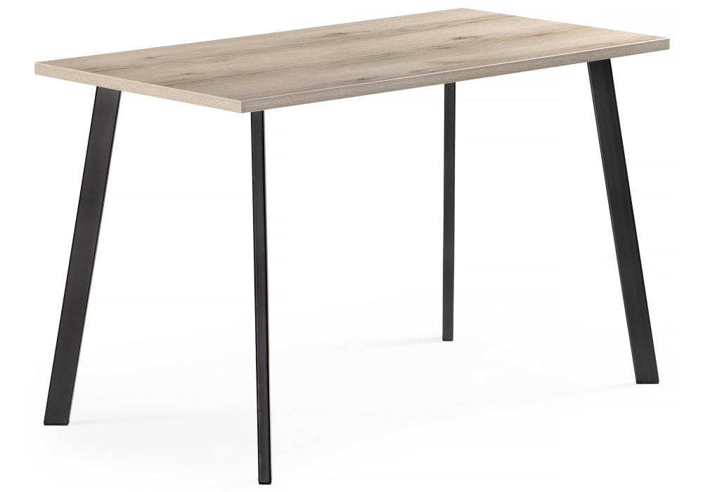 Стол деревянный Woodville Тринити Лофт 140 25 мм делано светлый / матовый черный 489618