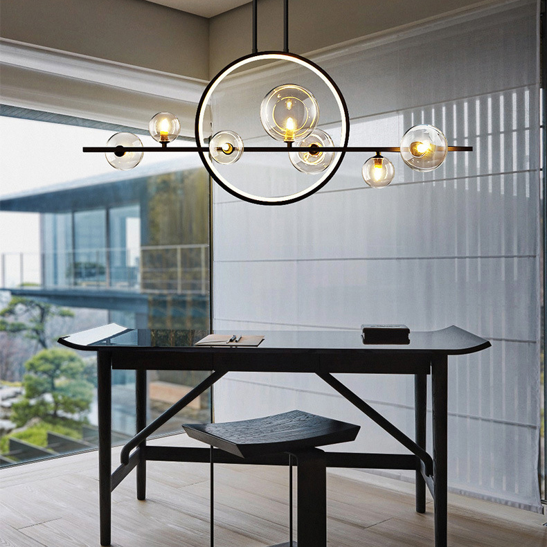 Подвесная люстра IONA L HALO 7 black by ImperiumLoft