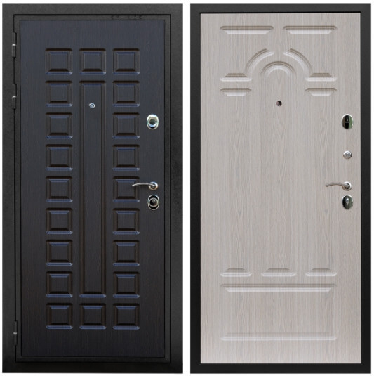 Дверь входная Graf Триумф МДФ 16 мм ФЛ-183 Венге / МДФ 6 мм ФЛ-58 Дуб беленый