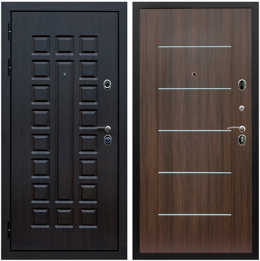 Дверь входная Graf Люксор 3К Шагрень черная / МДФ 6 мм В-03 молдинг Эковенге