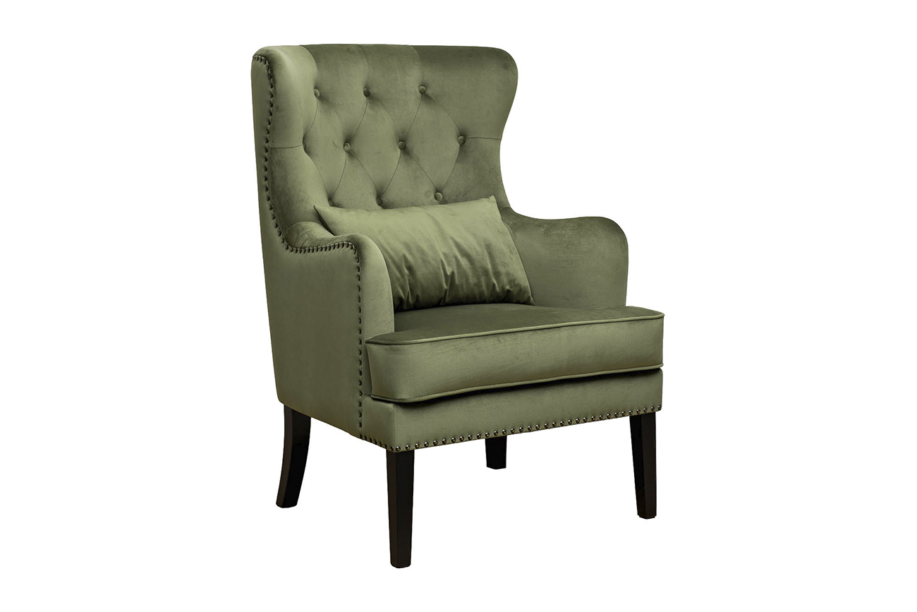 Кресло велюровое зеленое Garda Decor RIMINI-Colt008