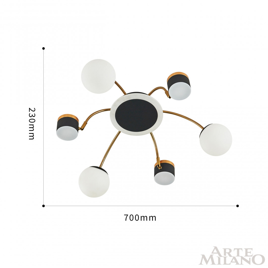 Люстра светодиодная 272040/6 BK/GD Arte Milano