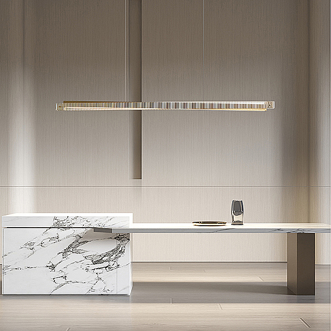 Реечный, рядный светильник CHIFFA SKEW L100 BRASS by ImperiumLoft