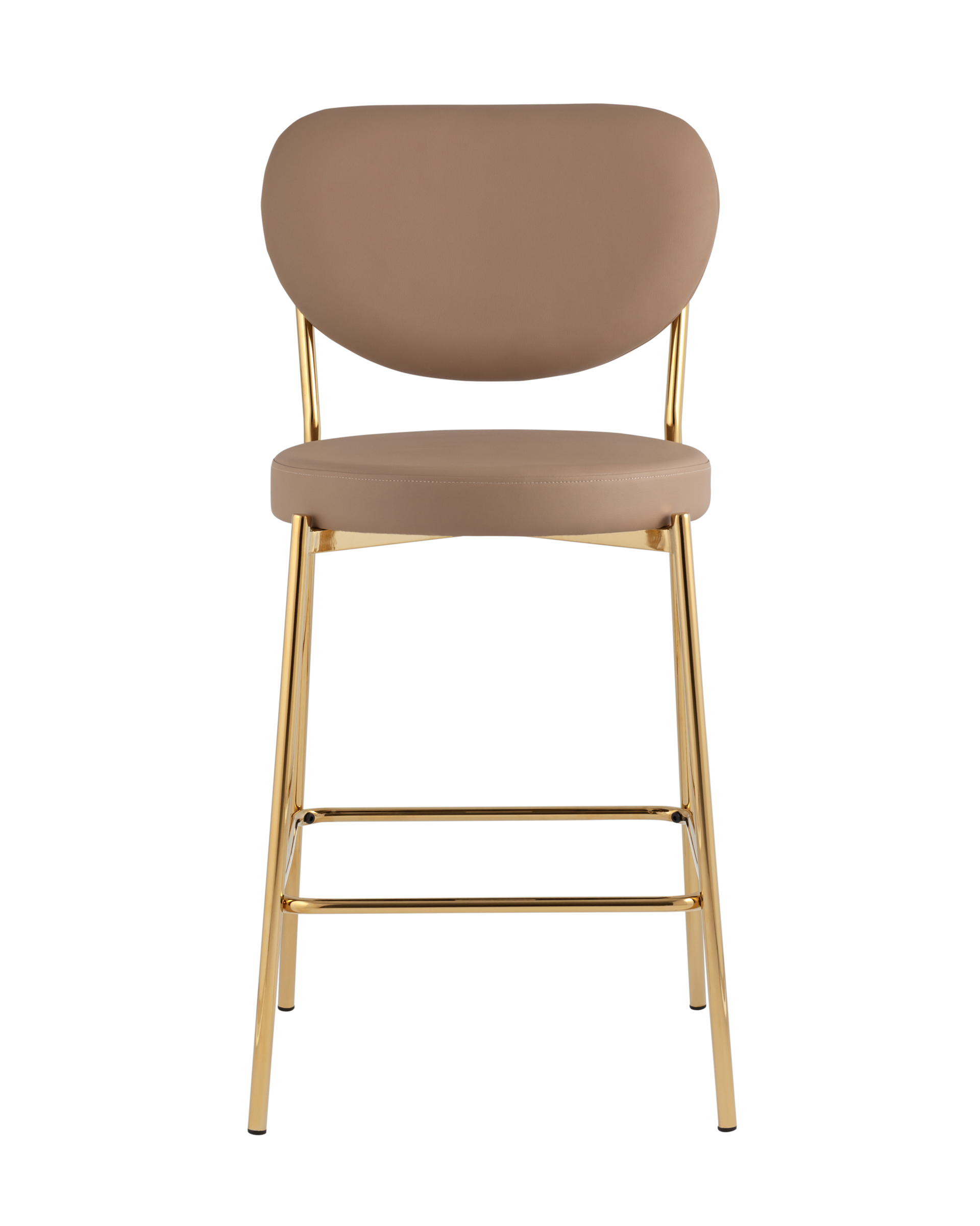 Стул полубарный Барбара NEW экокожа бежевая золотые ножки Stool Group