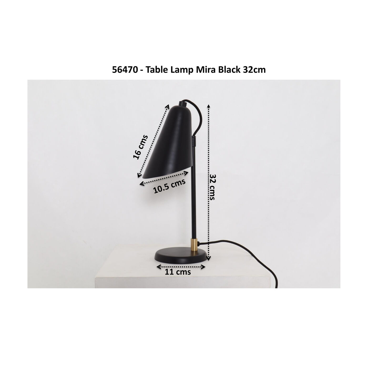 Светильник настольный Mira Black 32cm KARE 56470