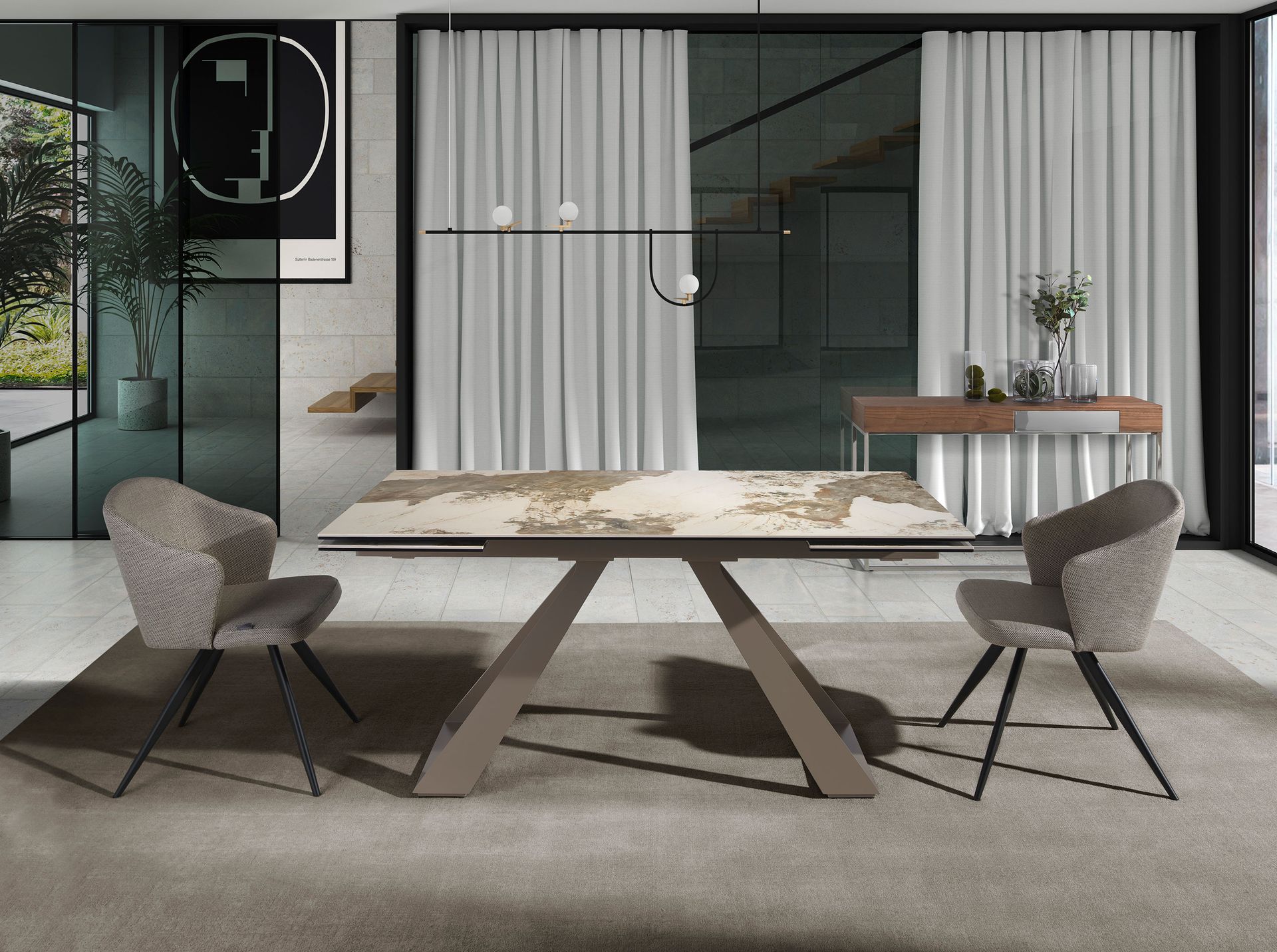 Стул F3208-GRIS /4057 черные ножки Angel Cerda