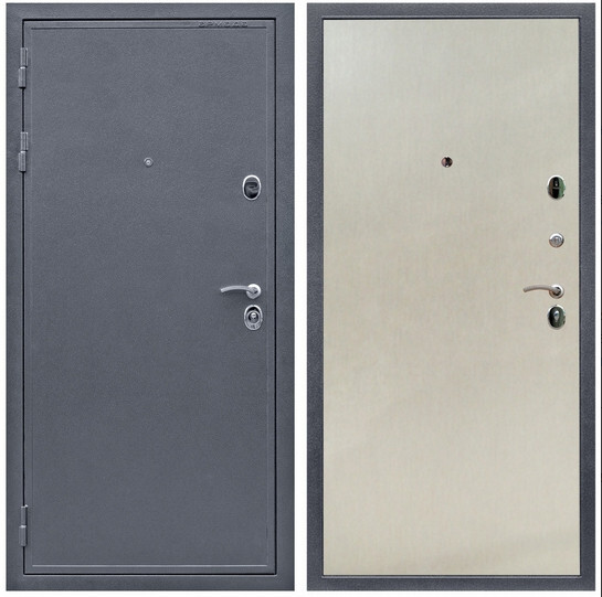 Дверь входная Graf Лондон 2 Антик серебро / МДФ 6 мм ПЭ Венге светлый