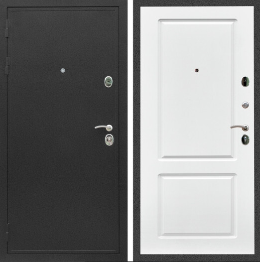 Дверь входная Graf Престиж Черный крокодил / МДФ 16 мм ФЛ-117 Белый матовый