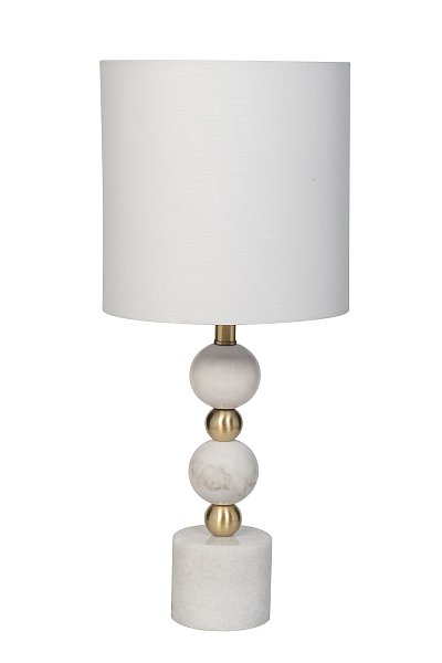 Лампа настольная мраморная с белым абажуром Garda Decor 22-89567