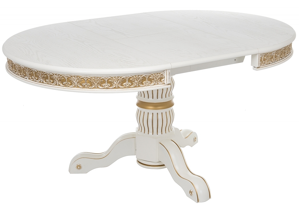 Стол Woodville Лорд молочный с золотой патиной 406089