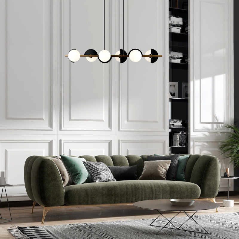 Подвесная люстра Eurosvet 70149/6 черный/латунь