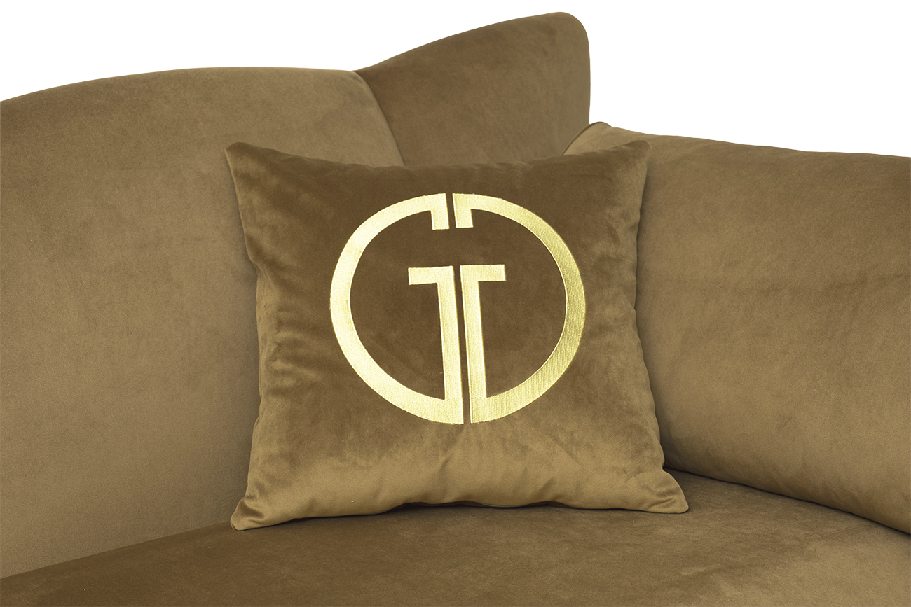 Диван Siena трехместный велюровый золотой Garda Decor SIENA-2K-Colt004