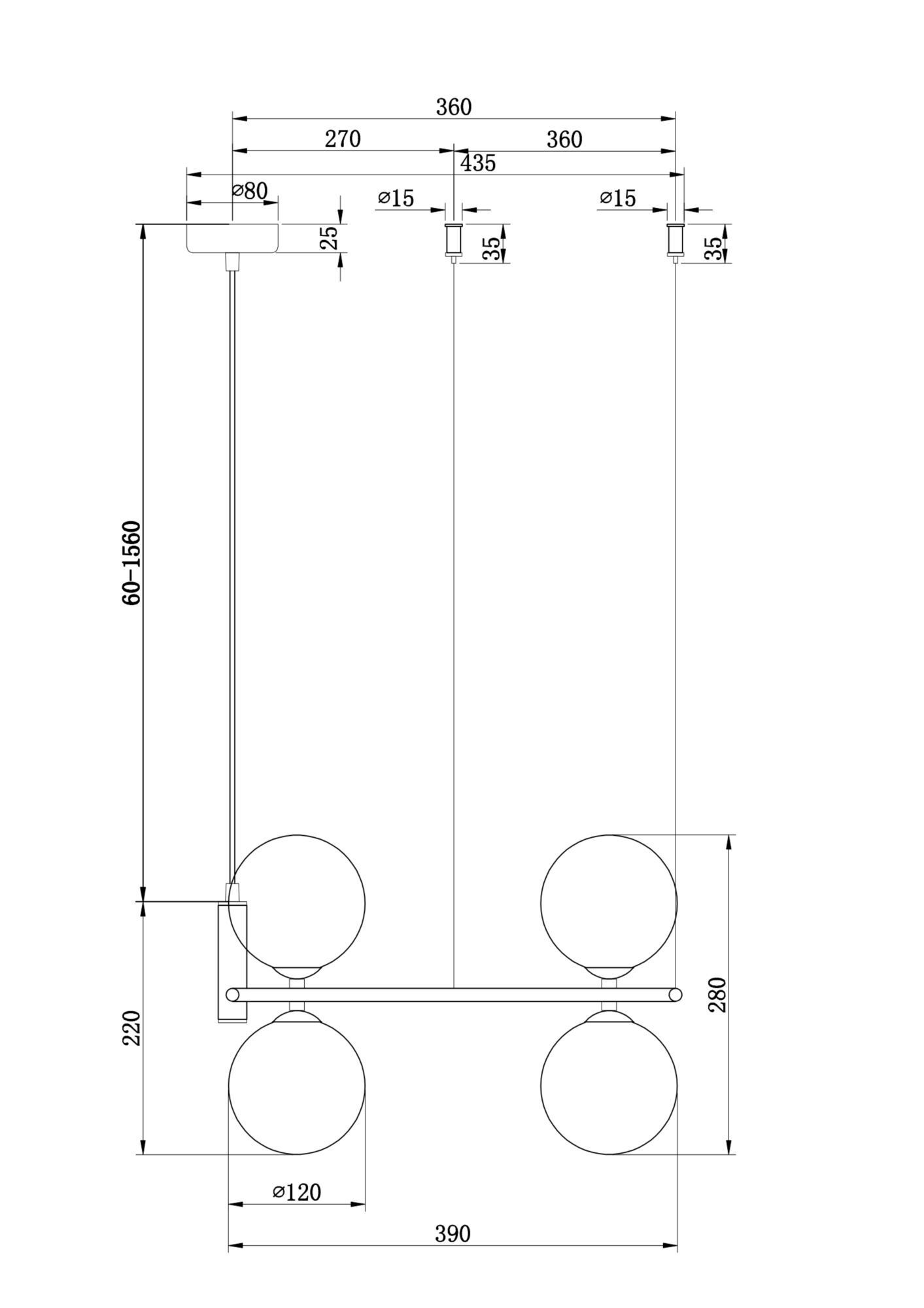 Подвесной светильник Maytoni MOD013PL-04BS