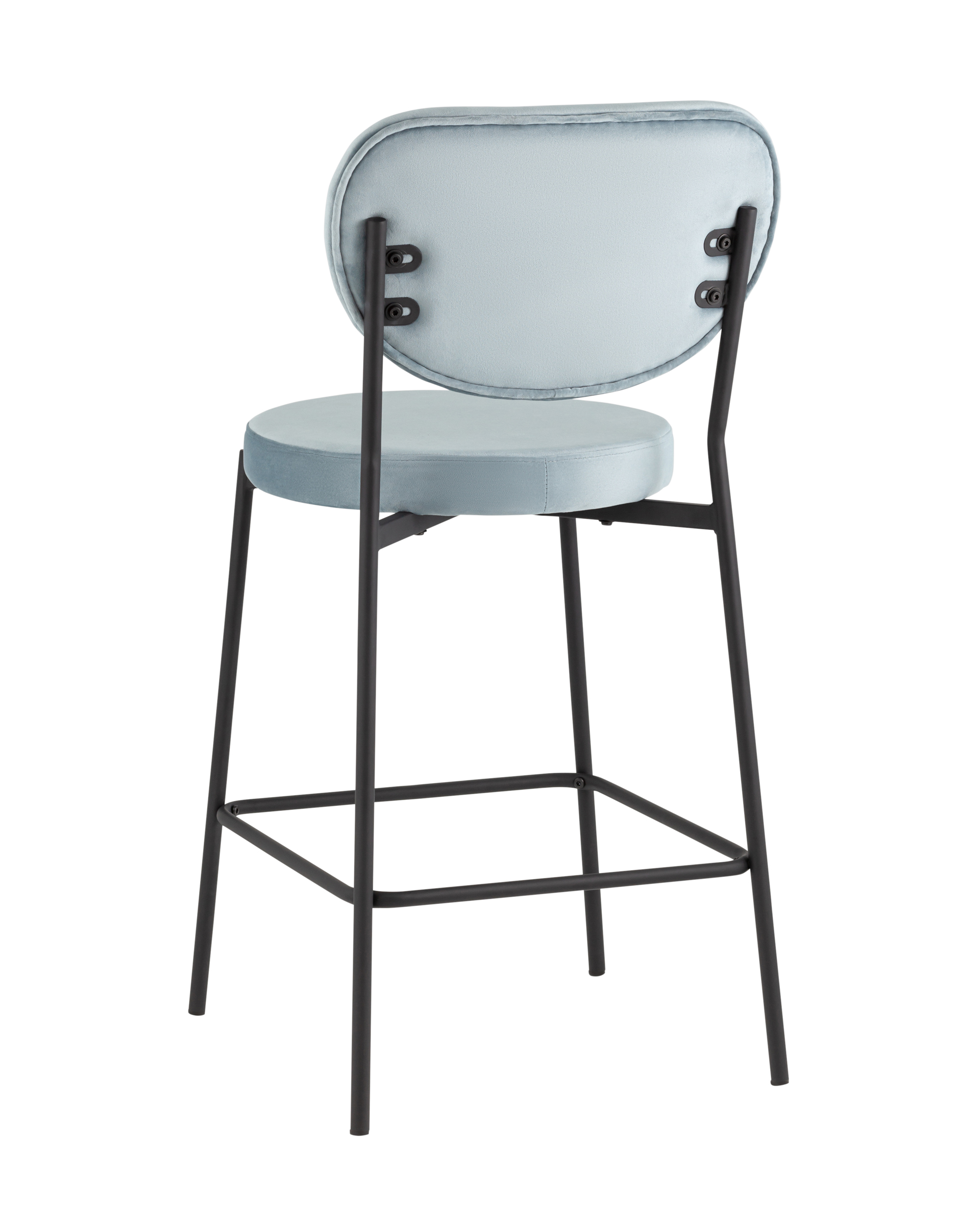 Стул полубарный Барбара NEW велюр серо-голубой Stool Group