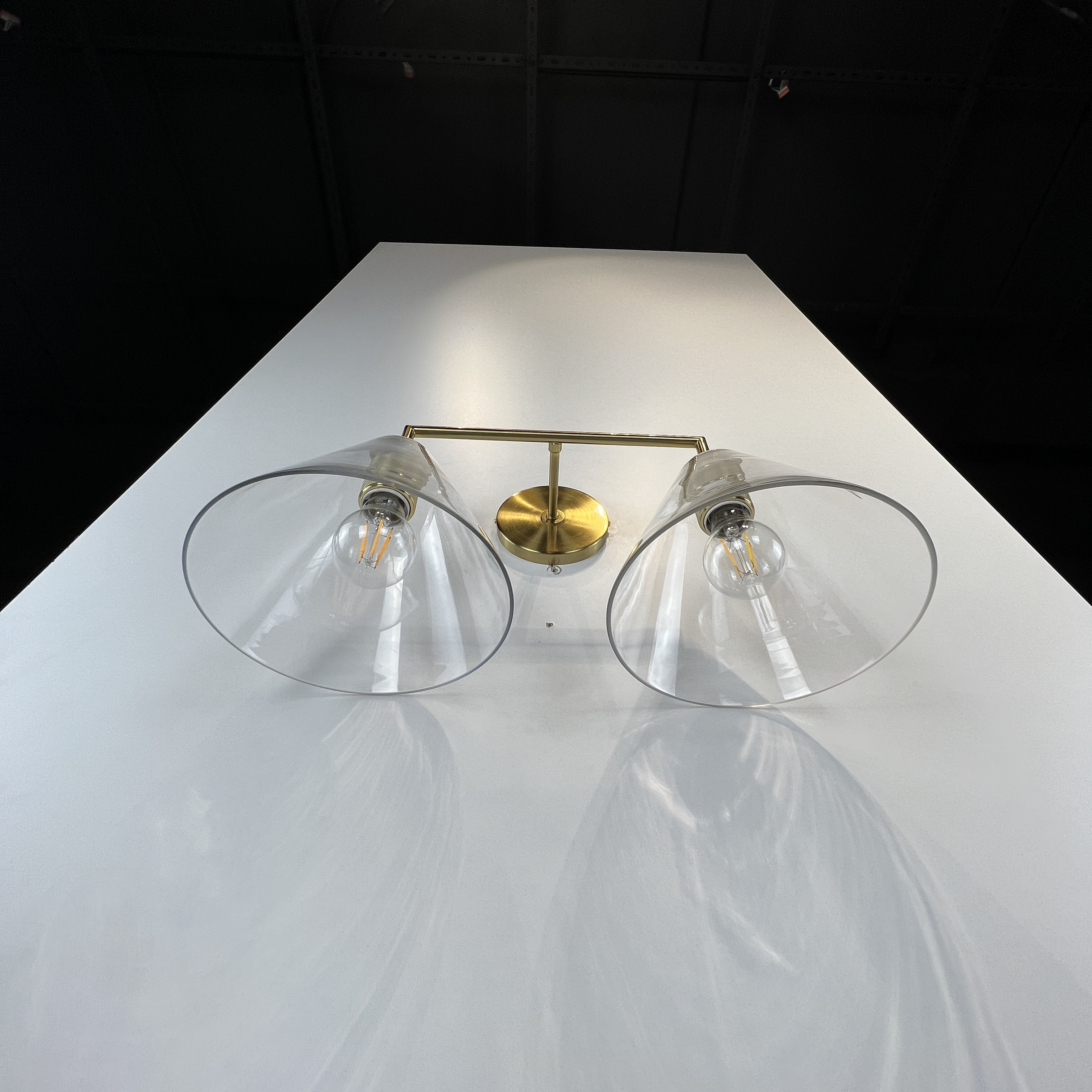 Бра Rh Utilitaire Funnel Shade Double Sconce Brass By Imperiumloft